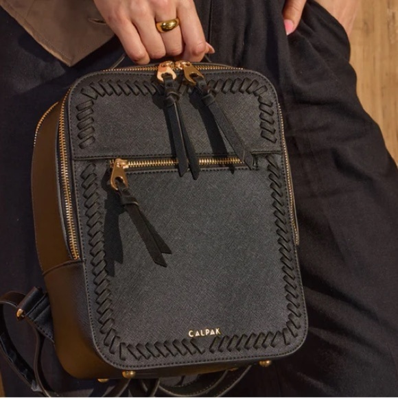 Calpak Black and Gold Kaya Mini Backpack Bag - Picture 3 of 12